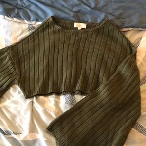 Cropped Olive Sweater
